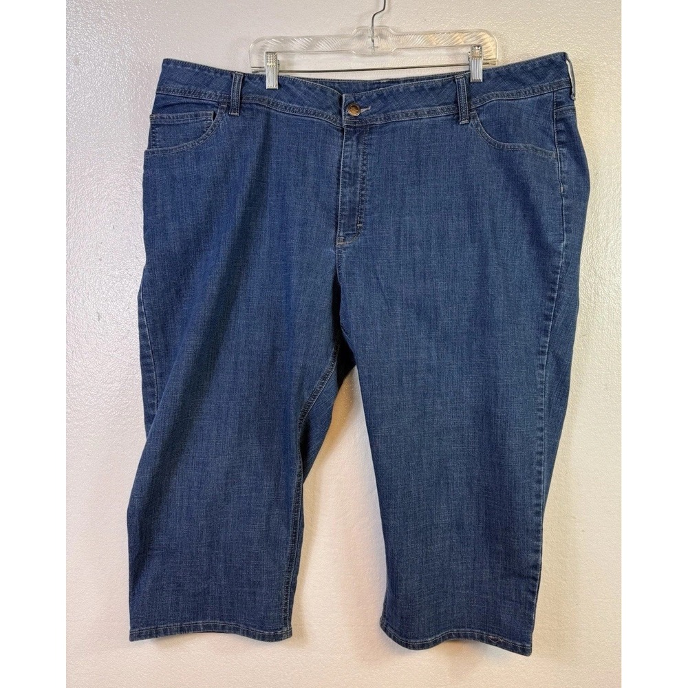 Lee Riders‎ Capri Jeans Womens 26WM Blue Denim Mid Rise Stretch Plus 46x20